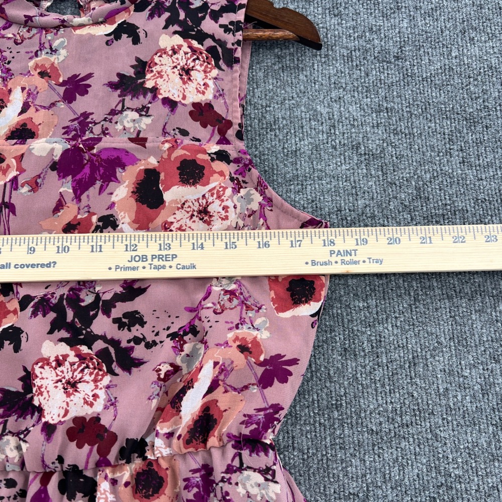 Lulus Floral Sleeveless Mini Dress Women M Pink Mock Neck Garden Fairy Wedding - Picture 4 of 10